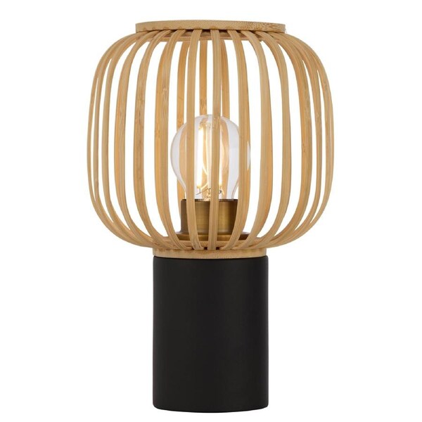 Bellaform TFS black natural bamboo oval table lamp organic lighting for stylish spaces