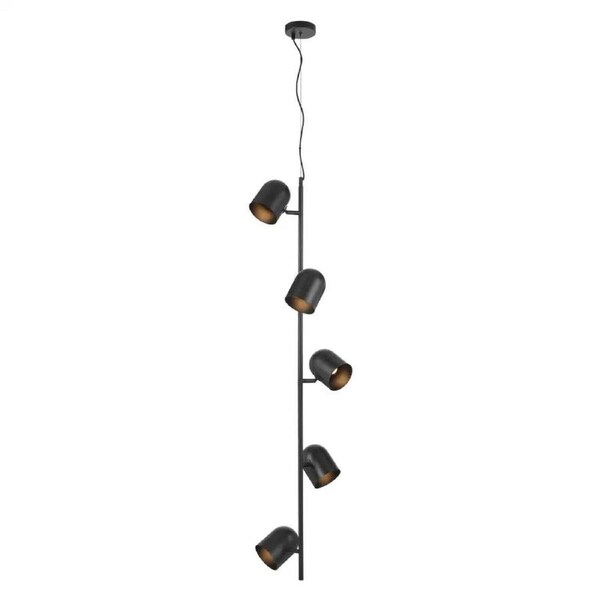 Ravenna Black Satin 5-Light Pendant with Classic Design and Adjustable Height