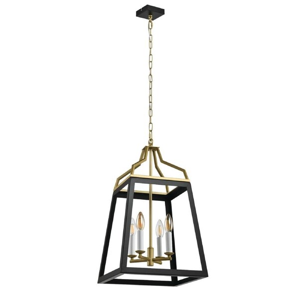 Aspen Black Gold 4-Light Pendant with 2 Meter Chain Length and Modern Style