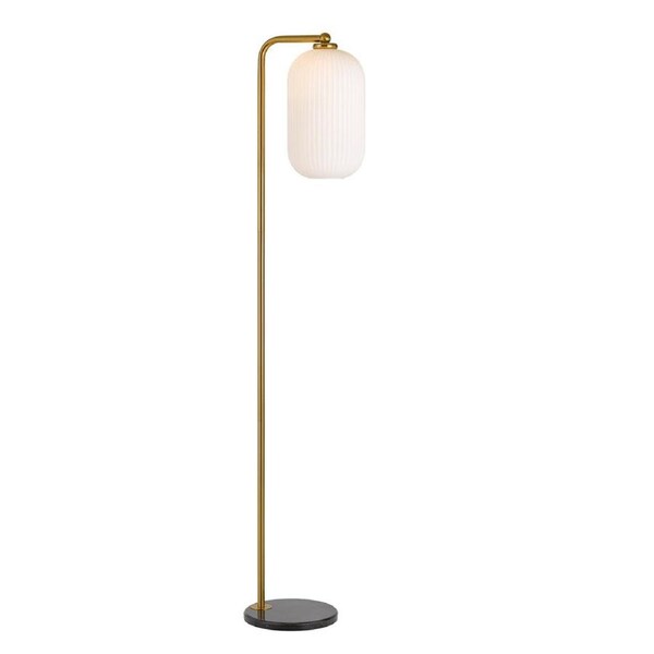 Terni Black Marble Opal Floor Lamp with Foot Switch and Stylish Adjustable Height