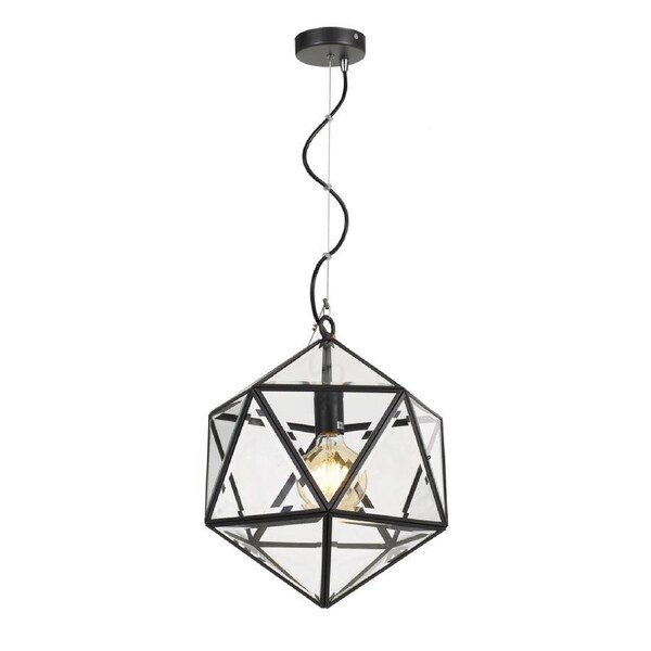 Barcelona Black Clear Pendant Light with Sleek Design and Adjustable Cord