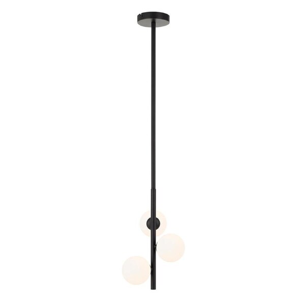 Dallas Black Frame Opal Pendant with 3 Lights and Stylish Design for Interiors