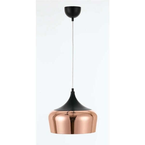 Teraville Copper Black Pendant Light with Glossy Finish and Adjustable Height