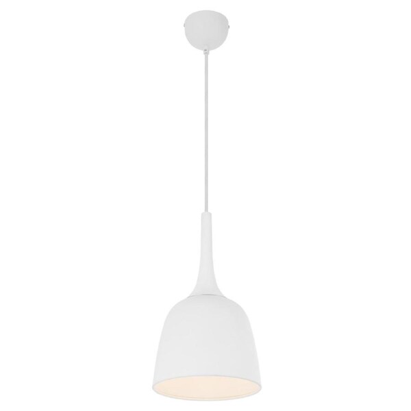 Cantoville White Brushed Pendant with 25W E27 Bulb and Adjustable Chain