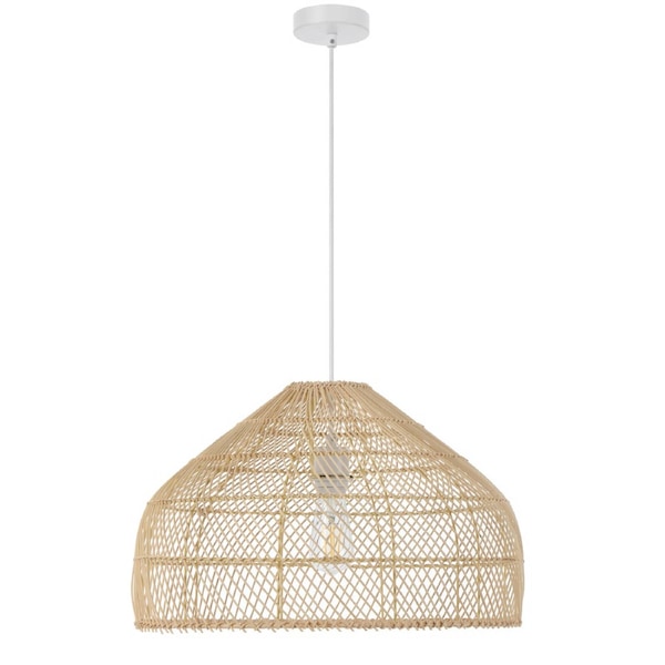Cantostone Natural Rattan Pendant with 50W E27 Bulb and Adjustable Chain