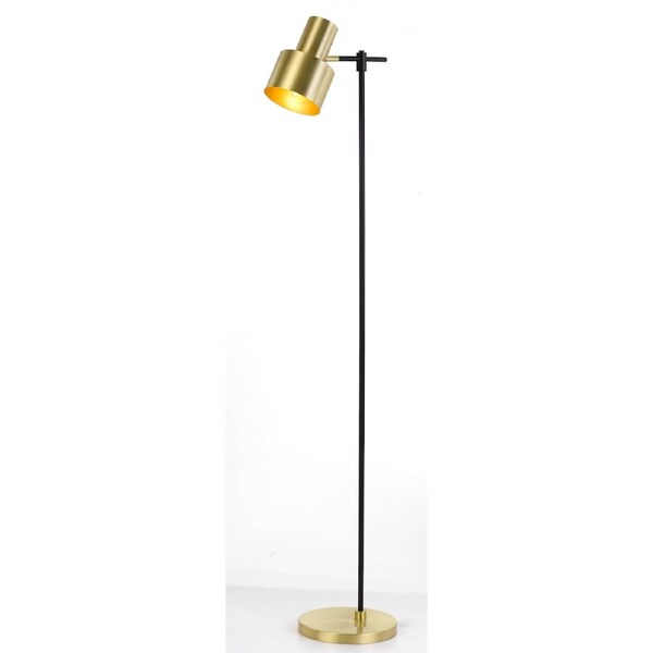 Warsaw Black Gold Floor Lamp with Foot Switch and Adjustable Height