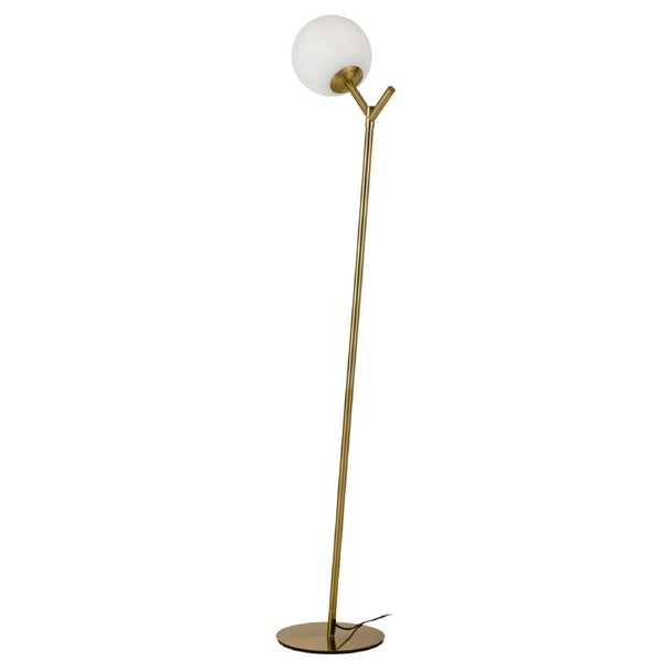 Urban Antique Gold Floor Lamp with Opal Matt Shade and Foot Switch