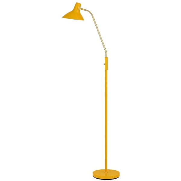 Rivashade Yellow Brass Floor Lamp with Rocket Switch and Modern Design