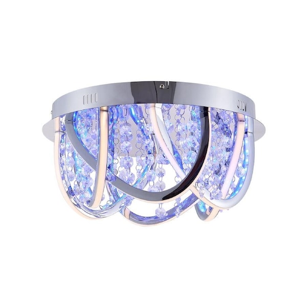 Toulouse Chrome Crystal Pendant Lamp with RGB Dimmer and Remote Control