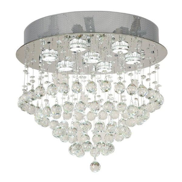 Lumoton TFS 45cm Ceiling Light Chrome Frame with Clear Glass Detailing