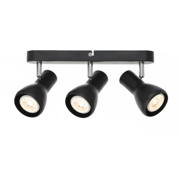Belgrade TFS LED Spot Light Black and Chrome Adjustable Three Head Fixture