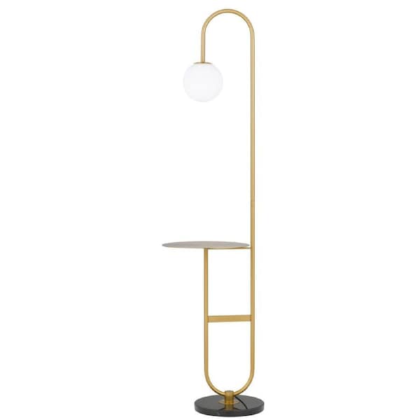 Altoton TFS Floor Lamp Antique Gold Shade on a Sturdy Black Base Stand