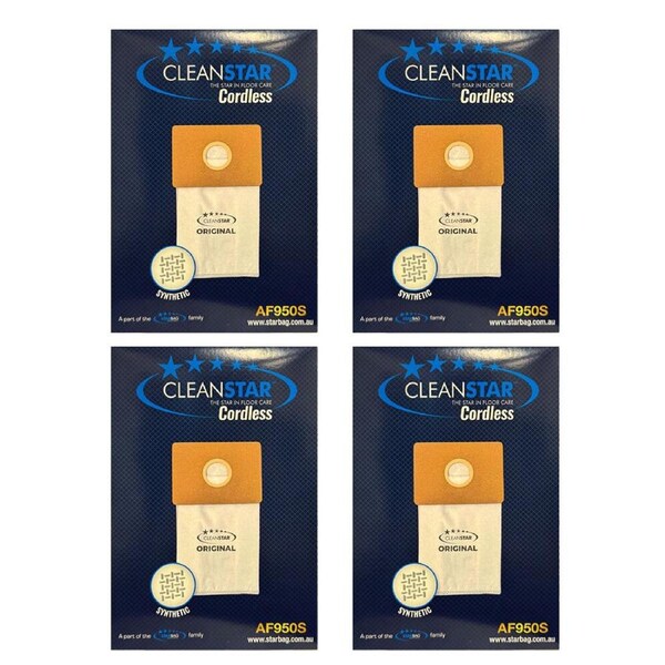 4x 5pc Cleanstar Synthetic VacBag AF950S for VPROSTAR Backpack Vacuum Cleaner