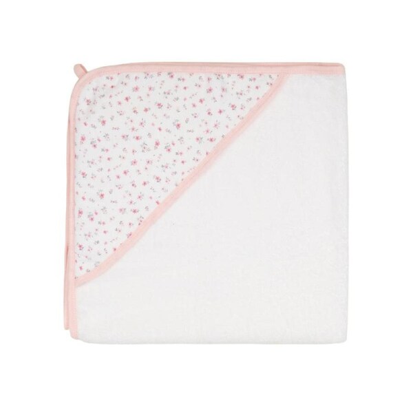 Baby hooded towel - Pink Petals