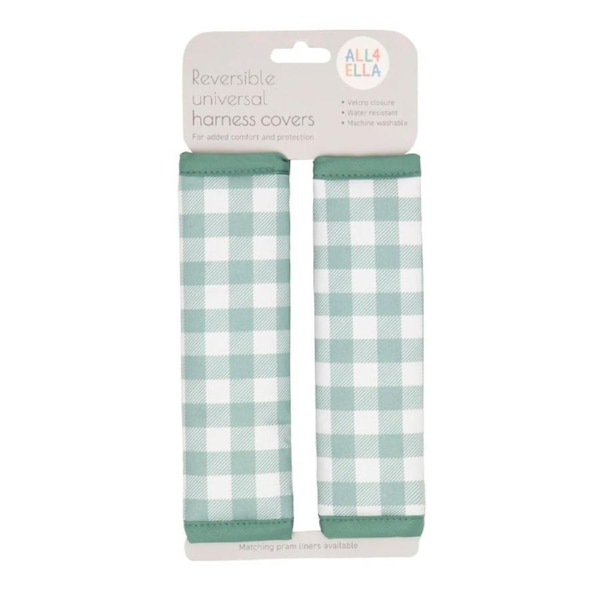 Gingham Sage Harness covers