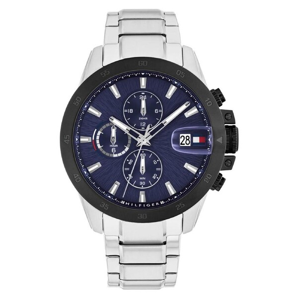 Tommy Hilfiger Stainless Steel Navy Dial Multi-function Men's Watch - 1792198