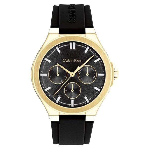 Calvin Klein Silicone Black Dial Multi-function Women's Watch - 25100107