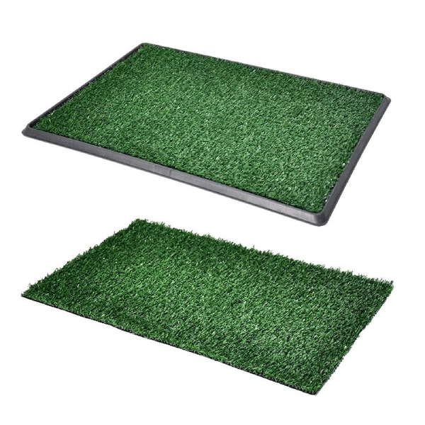 Portable Dog Toilet Large Pet Loo Reusable Puppy Toilet 76x51cm with 2 Artificial Fake Grass Pads Separate Tray Design For Pet Potty Training