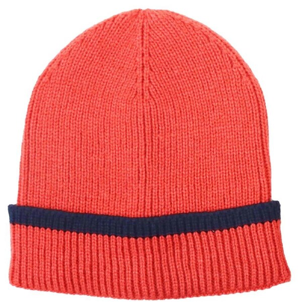 Foote Street Ribbed Beanie For Kids/Children M/L - Brick/Navy - 7Y-10Y