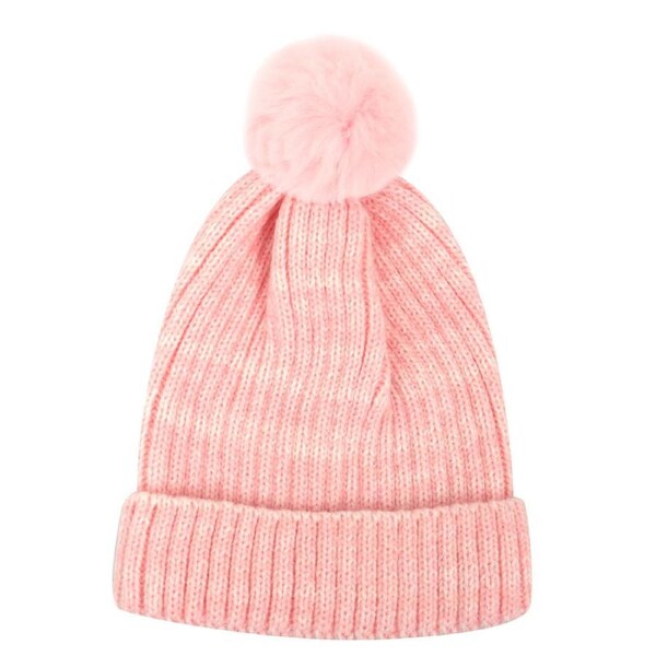 Foote Street Toddler Casey Beanie Soft Acrylic Winter Hat - Pink - 8M-2Y