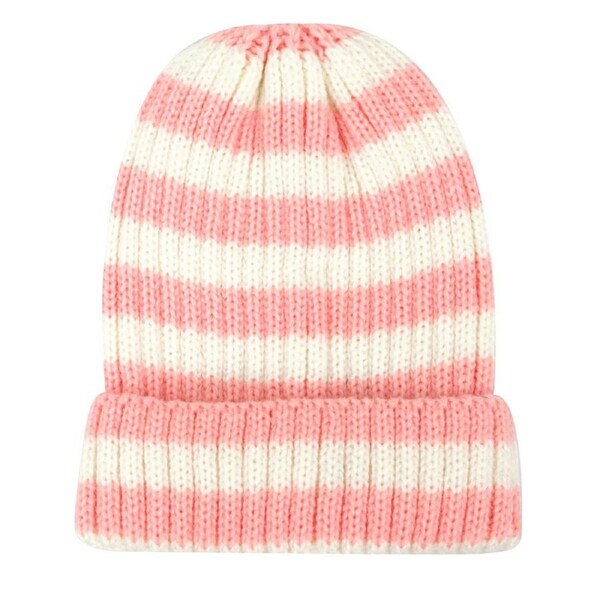 Foote Street Bailey Striped Beanie For Toddlers Winter Cap - Pink - 8M-2Y