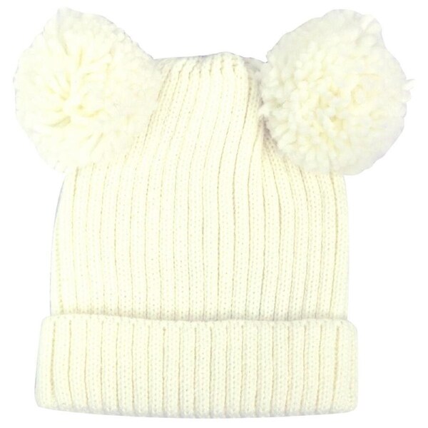 Foote Street Poppy Beanie For Kids Winter Cap - White - 2Y-3Y