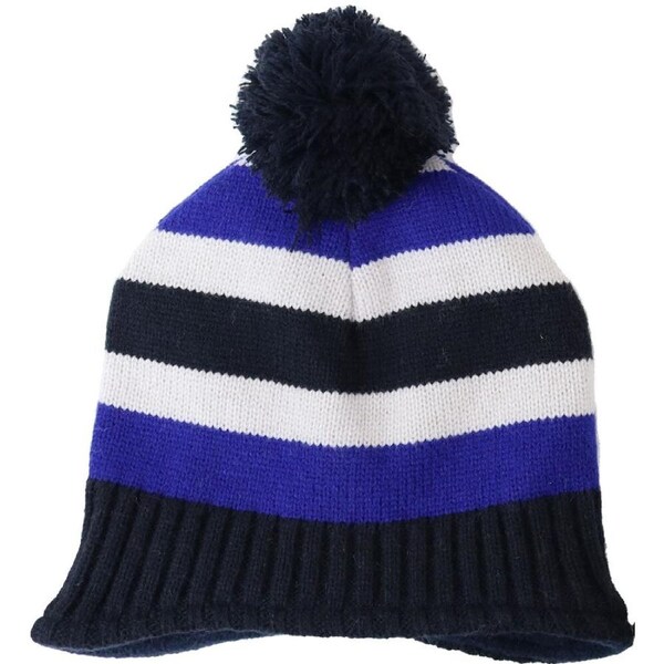 Foote Street Unisex Multi Stripe Beanie w/ Pom Pom Kids S/M Blue 3Y-6Y