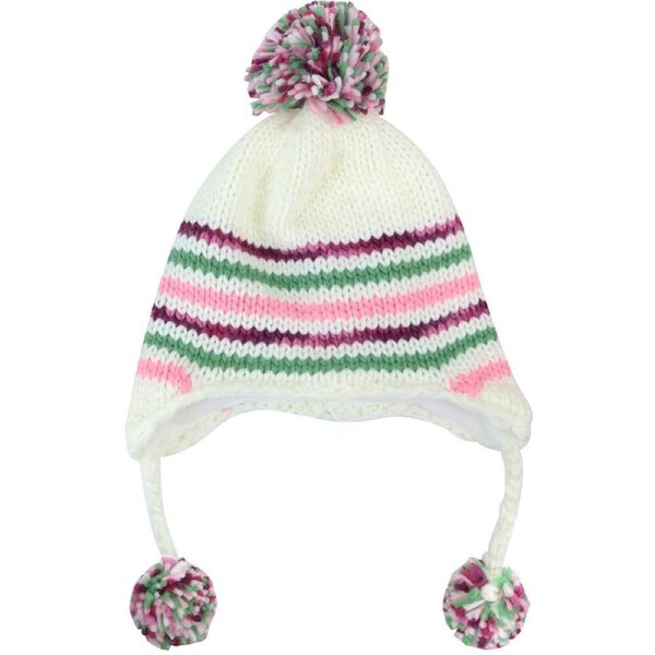 Foote Street Unisex Multi Stripe Beanie w/ Pom Pom For Kids M/L Multi 7Y-10Y