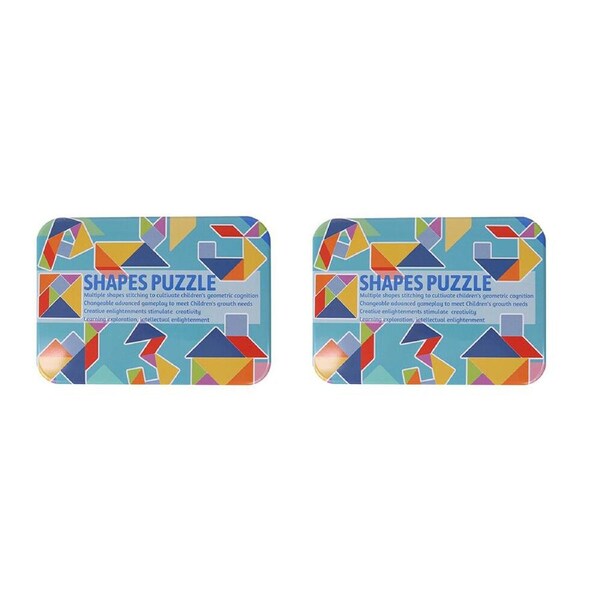 2PK Miki Tangram Shapes Puzzle With 120 Designs For Kids Multicolour 3y+