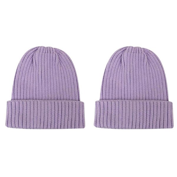 2PK Foote Street Lucy Beanie For Kids - Winter Cap - Purple - 2Y-3Y