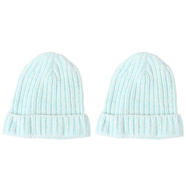 2PK Foote Street Unisex Chenille Beanie For Kids Small/Medium Soft Green 3Y-6Y