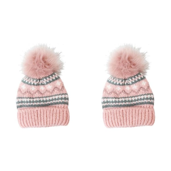 2PK Foote Street Unisex Nordic Beanie Cosy For Kids S/M Dusty Pink 3Y-6Y