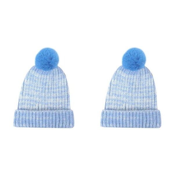 2PK Foote Street Kids Beanie For Toddlers And Children - Soft Blue - 2Y-3Y