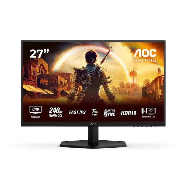 Aoc 27' 260Hz 2560 × 1440 (Qhd) Fast Ips, 0.3Ms, Hdr10, Hdmi 2.0 × 2 Display Port 1.4 × 1 Adaptive Sync Gaming Monitor