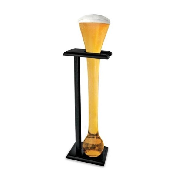 Yard Beer/Alcohol Beverage Drinking Cone Novelty Glass/Cup w/Timber Stand 1.5L