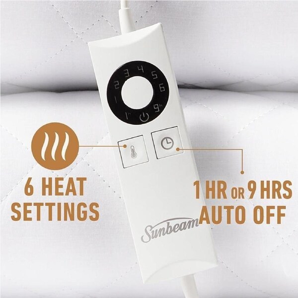 Sunbeam Fitted Size Single Premium Auto Shut Off Electric Blanket Sleep Perfect