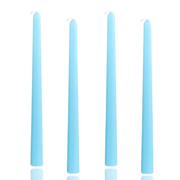 4x Tapered Dinner Candles Unscented Taper Wedding Candle 25cm in Blue
