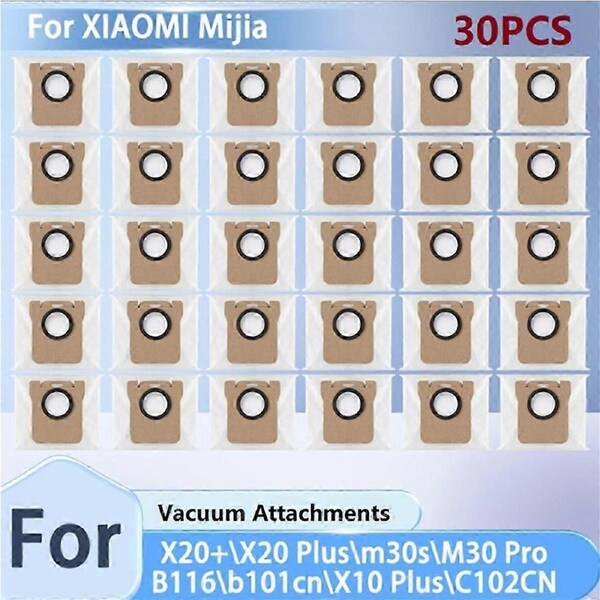 30PCS Dust Bags for X20+/X20 Plus/M30s/M30 Pro/B116/B101CN/X10 Plus/C102CN Robot Vacuum Cleaner Par