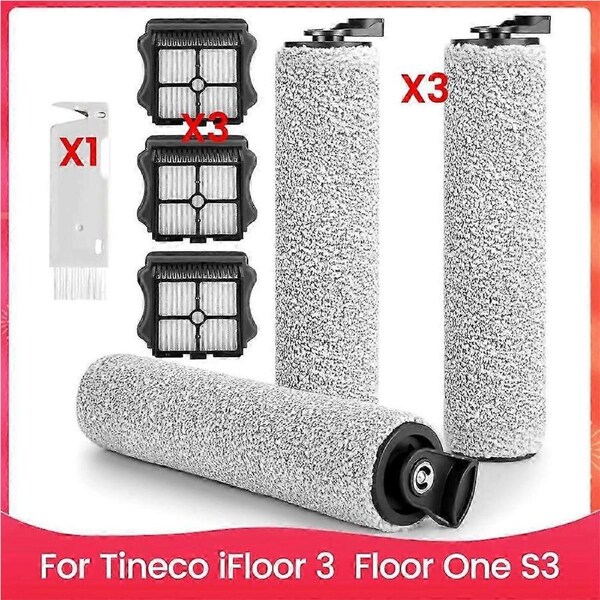 Roller Brush Replacement for IFloor 3, Floor One S3 Cordless Vacuum Cleaner Brush Rollers and Hepa