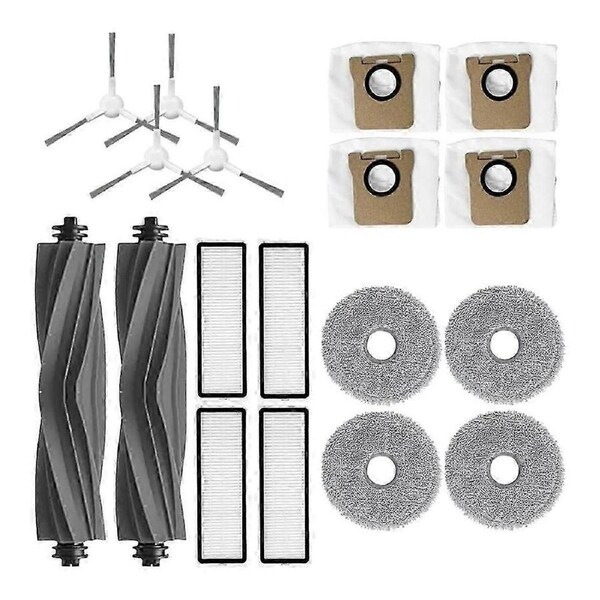 Compatible for X20+X20Plus Robot Vacuum Cleaner Spare Parts, Main Brush, Side Brush, Dust Bag,Cloth