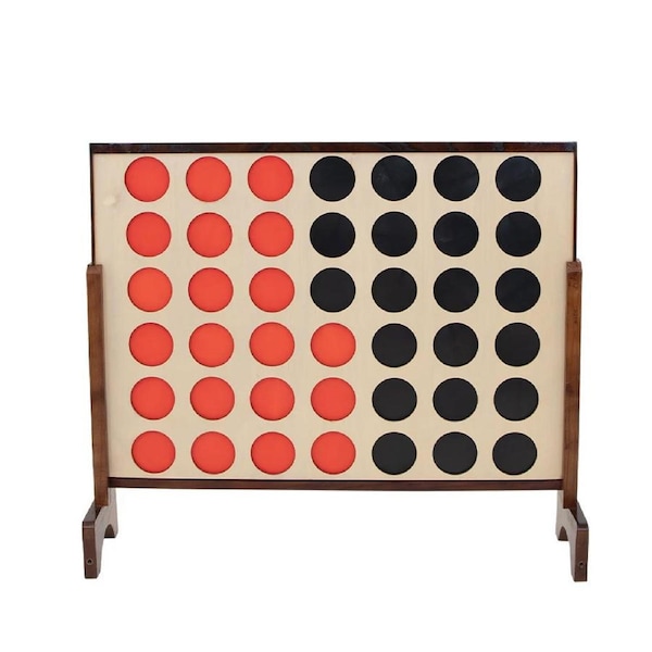 115cm Wide Mega Wooden Connect 4 Game with Red and Black Counters