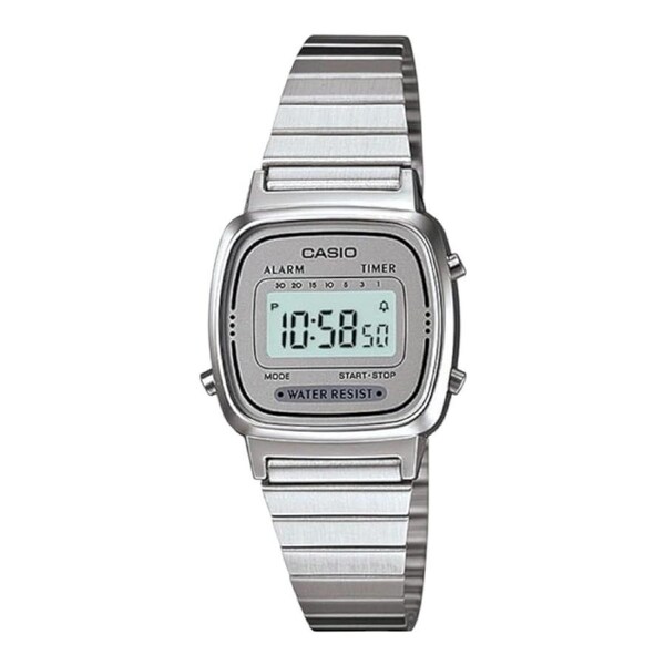 Casio LA670WA-7DF Retro Silver Stainless Steel Women’s Digital Alarm Watch