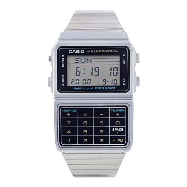 Casio DBC-611-1DF Silver Data Bank Calculator Watch LED Alarm Dual Time Unisex