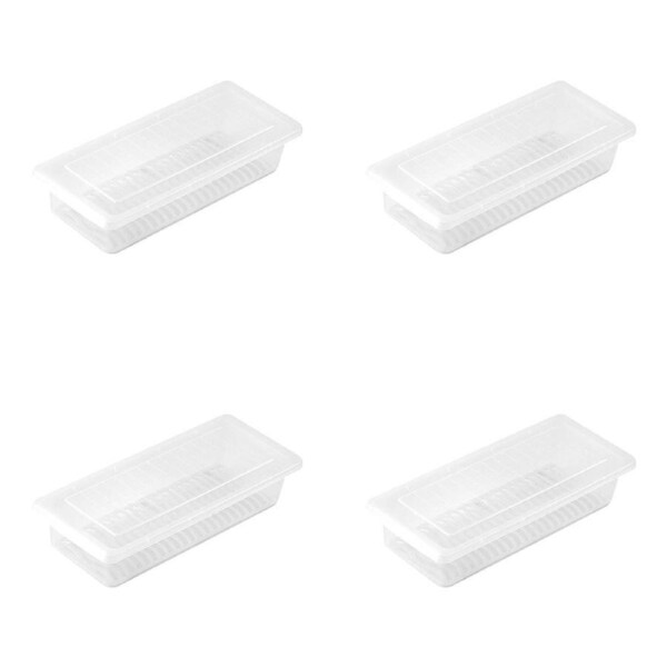 Fresh Keeping Box Set 4PCS Refrigerator Draining Sealed Fish Container Kitchen