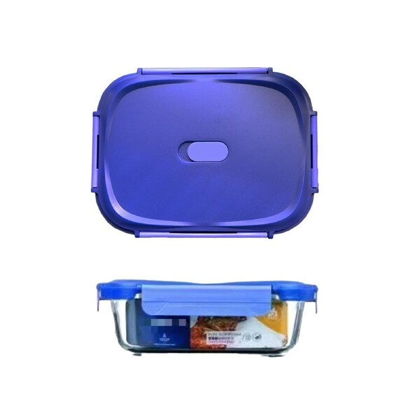 Glass Food Storage Container 1040ml Lunch Bento Box with Lid for Kitchen Prep