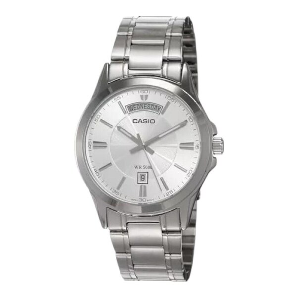 Casio MTP-1381D-7AV Unisex Analog Silver Stainless Steel Watch 50m Day-Date