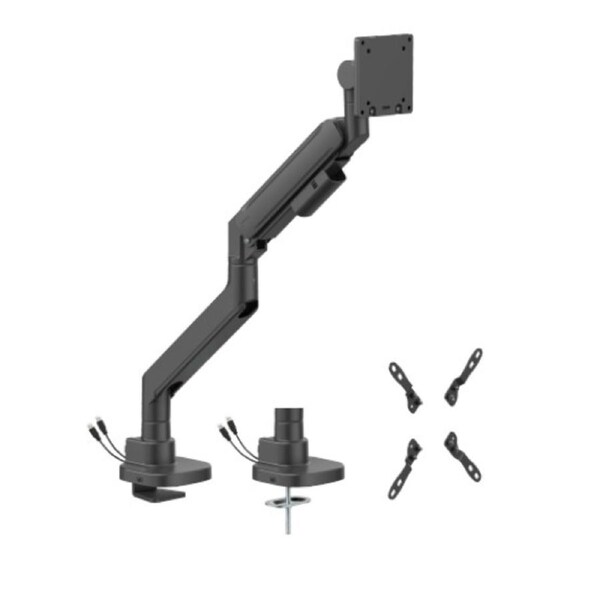 Brateck Ldt87-C012Uc-B Titan Heavy-Duty Gas Spring Monitor Arm With Usb-A/Usb-C Ports (Ls)