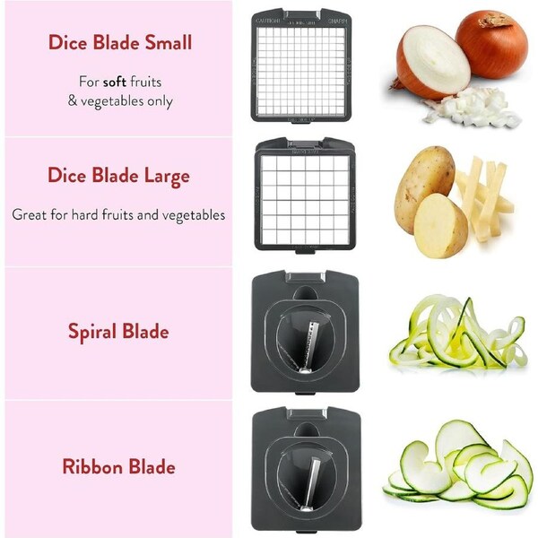 Upgraded Vegetable Chopper Onion Slicer Dicer with 4 Blades