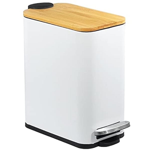 Small Trash Can with Lid 5L Pedal Bin for Bathroom Bedroom Office