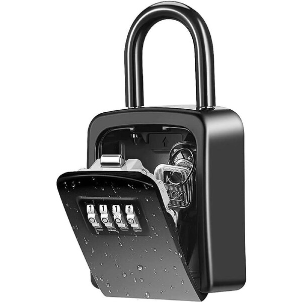 Wall Mounted Key Lock Box Weatherproof 4 Digit Combination